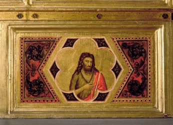 San Juan Bautista, del políptico de la Coronación de la Virgen (predela central izquierda)